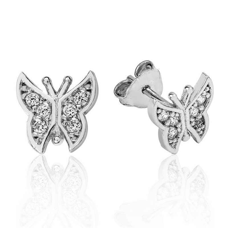 Silver Butterfly Stud Earrings