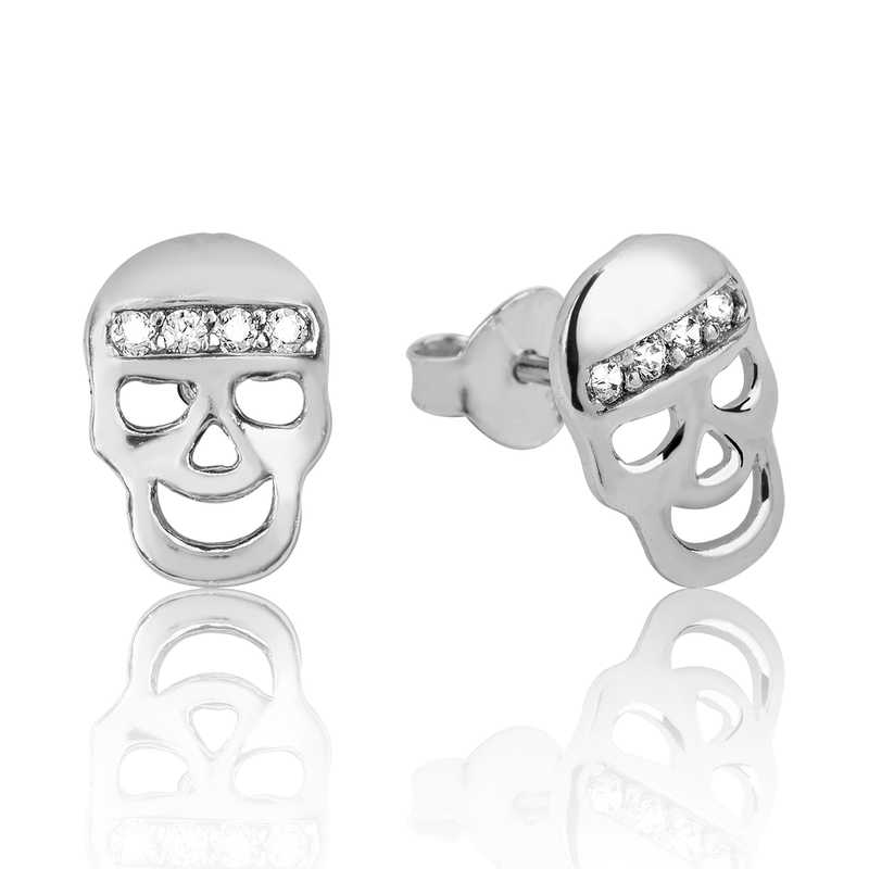 Silver Skull Stud Earrings