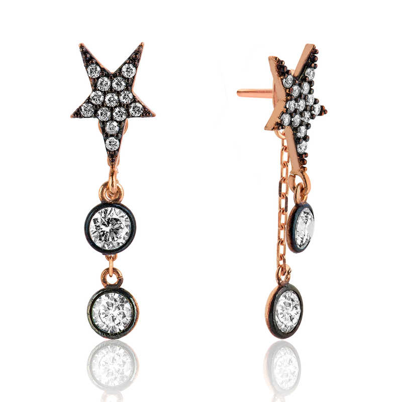 Silver North Star Earrings