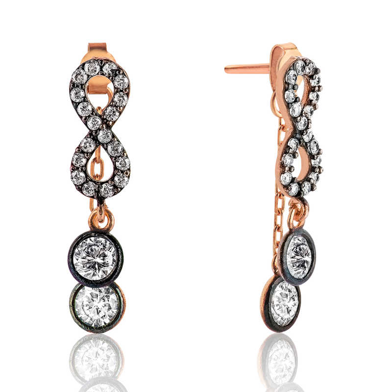 Silver Chain Infinity Earrings