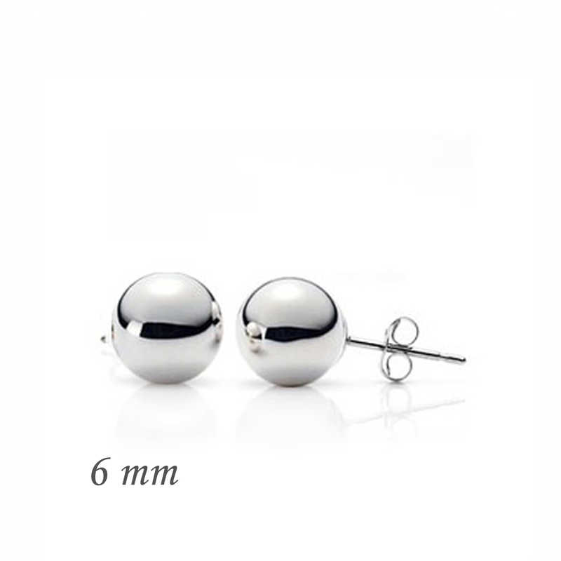 Silver Ball Earrings - 6 mm