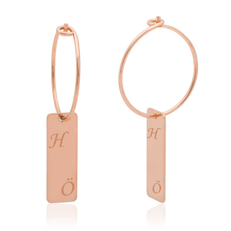 Silver Personalized Stick Earrings