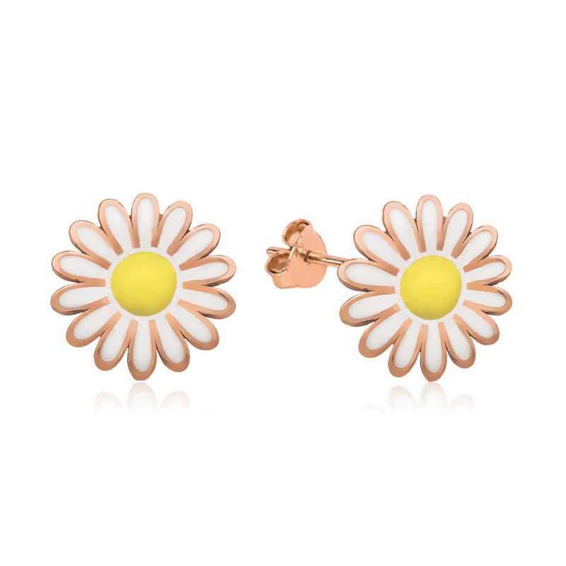 Silver Daisy Stud Earrings