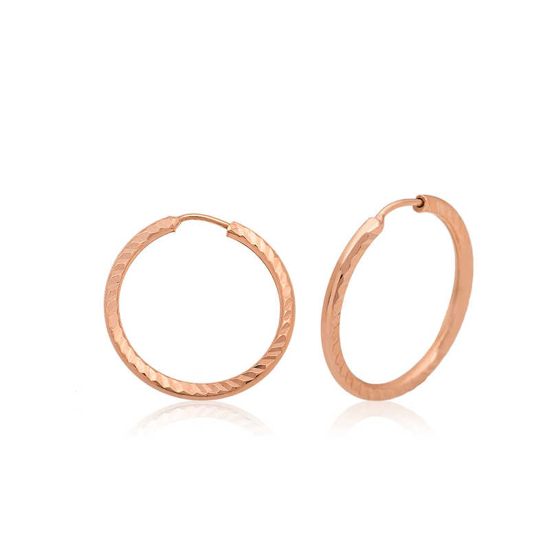 Silver Rose Small Twist Hoop Earrings
