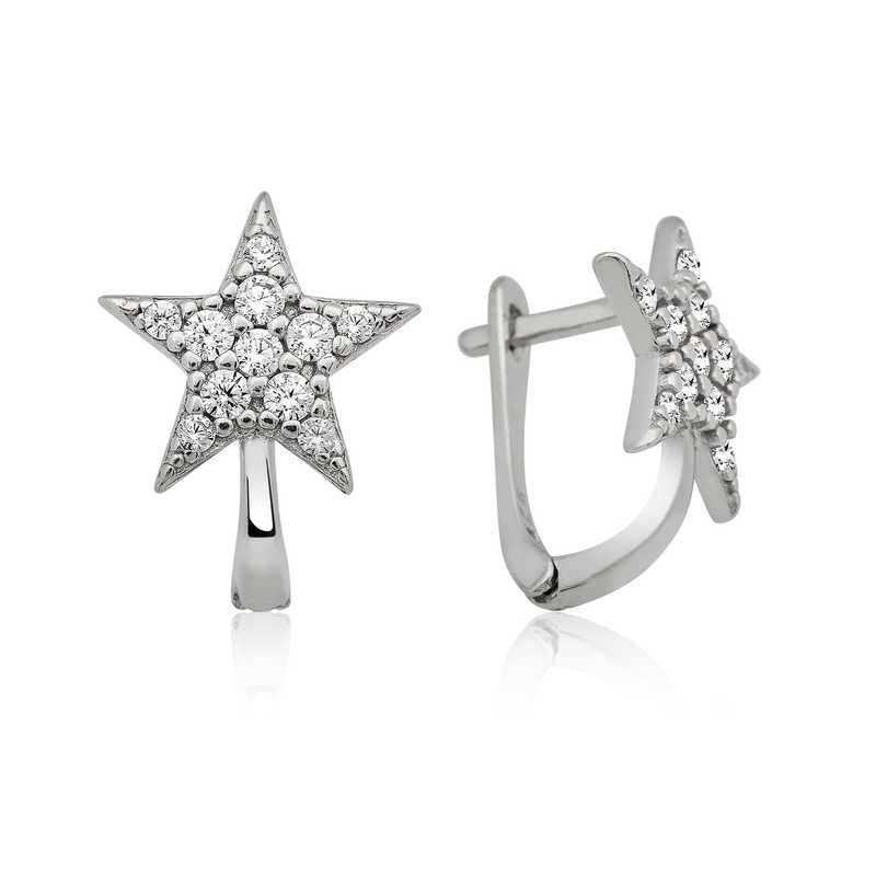 Silver Star Earrings