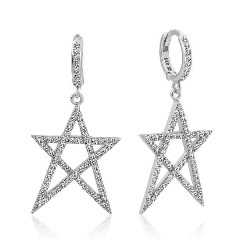 Silver White Star Women’s Earrings