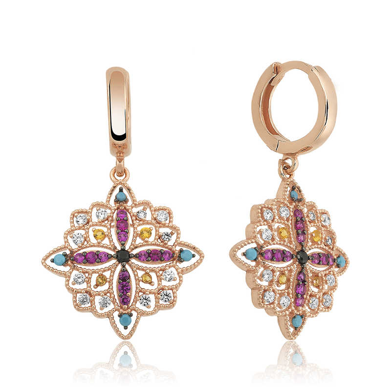 Silver Ethnic Patterned Women’s Earrings