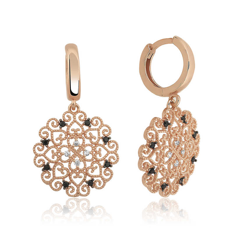Silver Ethnic Patterned Women’s Earrings