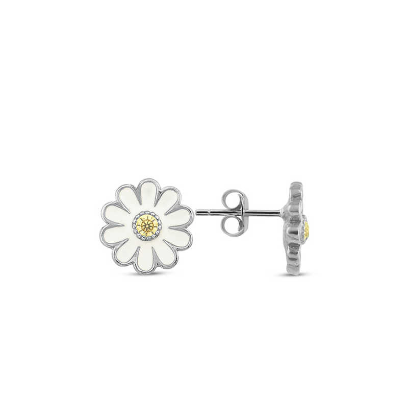 Silver Daisy Stud Earrings