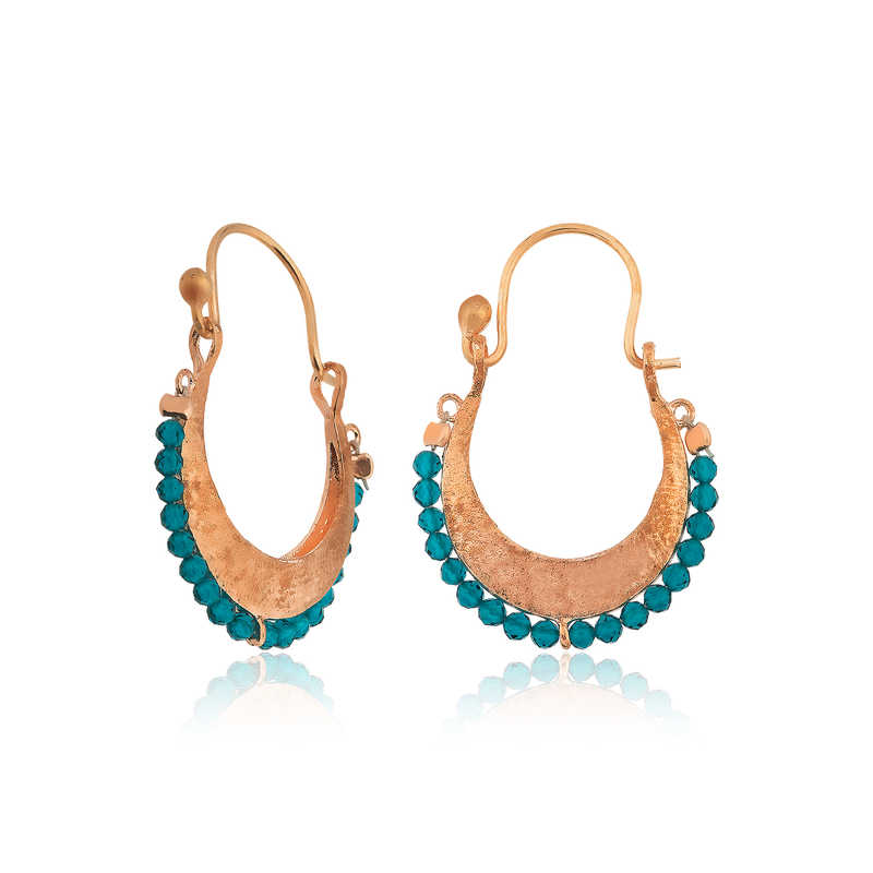 Silver Turquoise Stone Bohemian Earrings