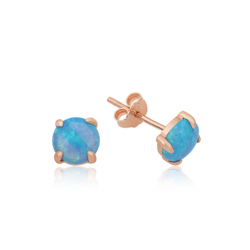 Silver Opal Stone Earrings
