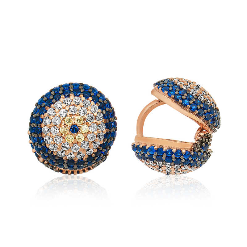 Silver Double-Sided Evil Eye Women’s Earrings