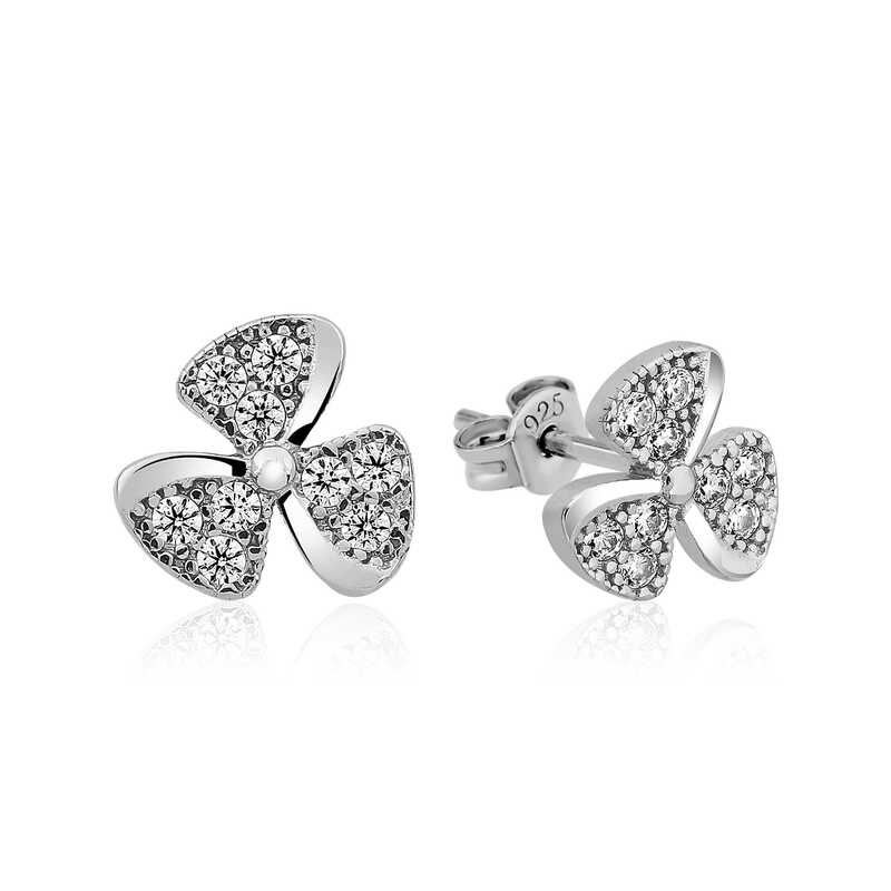 Silver Flower Stud Women’s Earrings