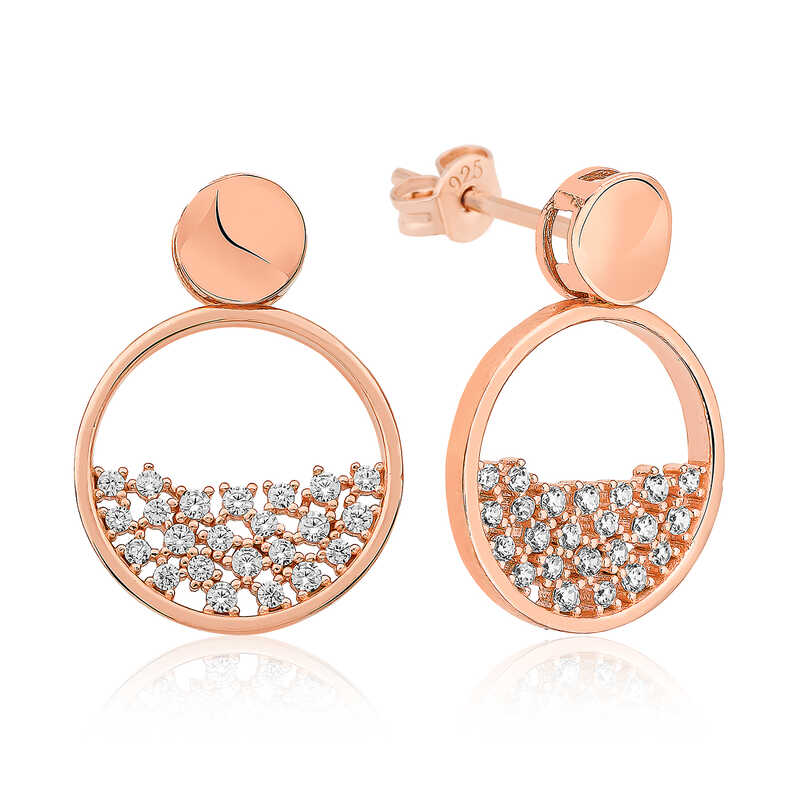 Silver Rose Dew Drop Women’s Earrings
