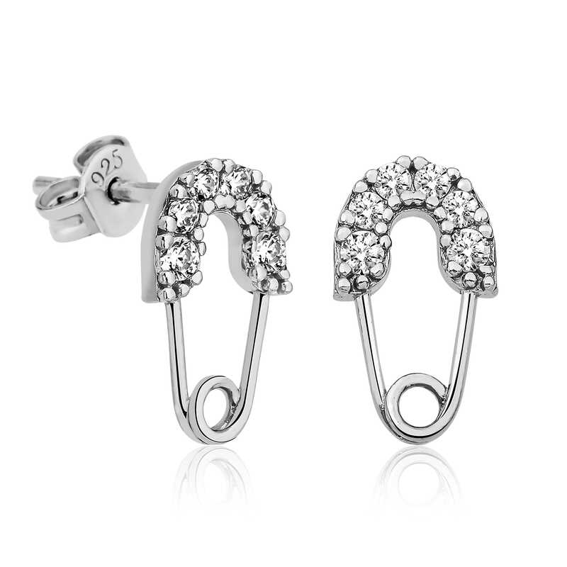 Silver Safety Pin Women’s Earrings