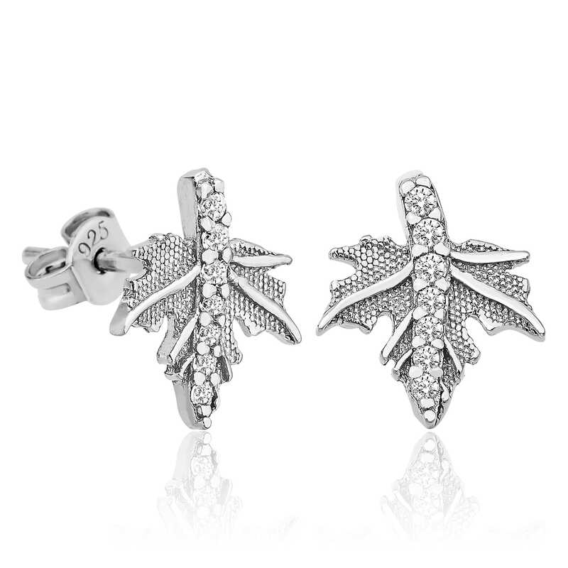 Silver Plane Tree Leaf Women’s Earrings
