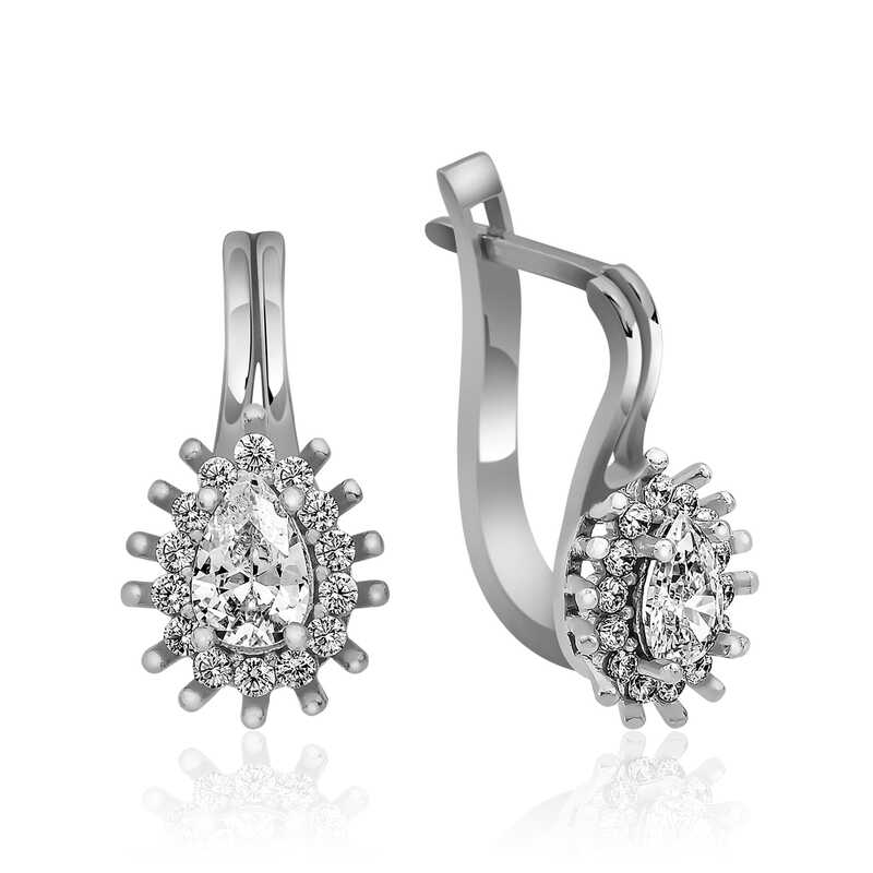 Silver Mengecli Drop Cut Earrings