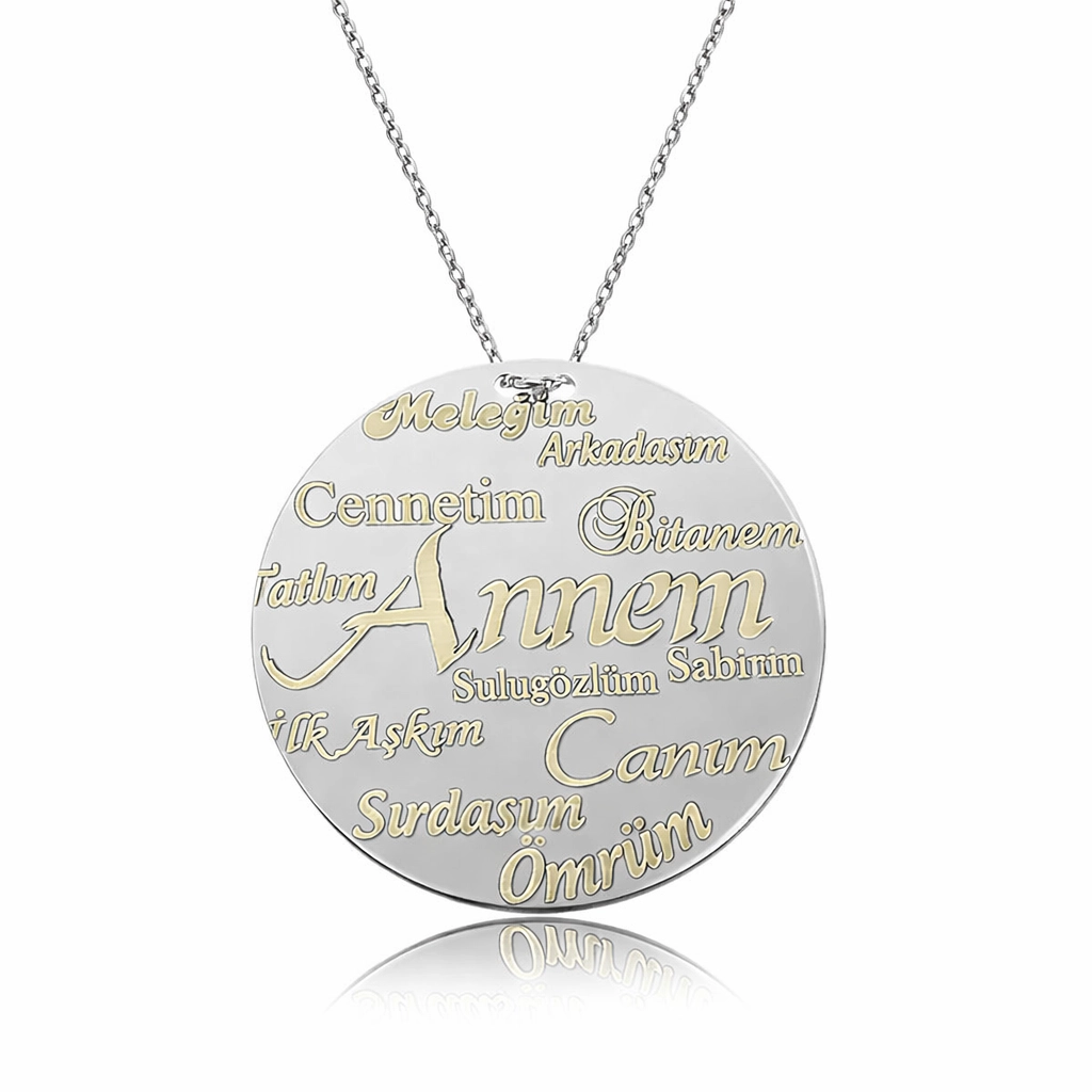 Silver Mother Written Plate Women’s Necklace