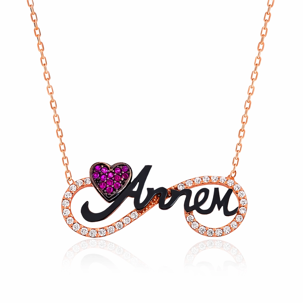 Silver Mother Written Infinity Necklace for Women