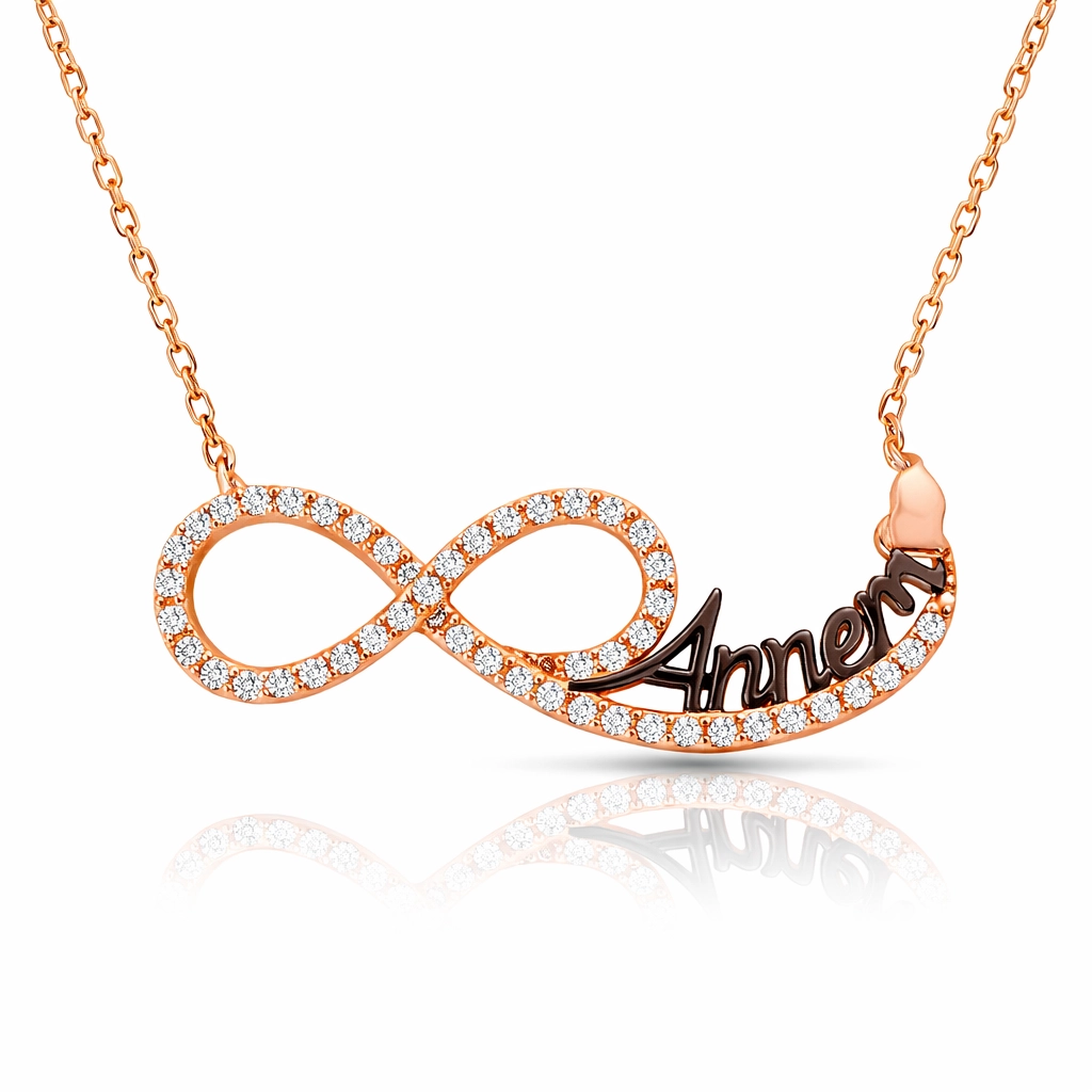 Silver Mother Written Infinity Necklace for Women