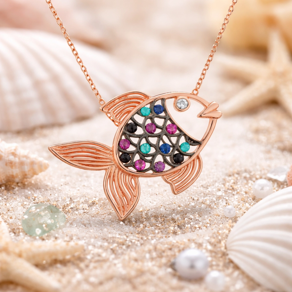 Silver Fish Necklace for Women