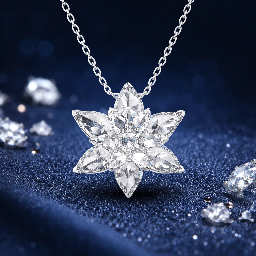 Silver White Lotus Flower Women’s Necklace