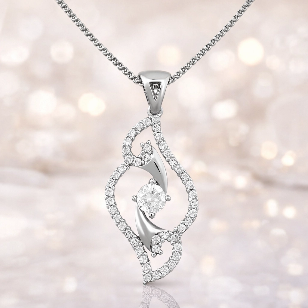 Silver White Stone Women’s Necklace