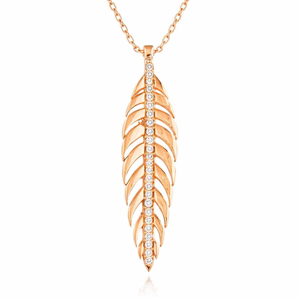 Silver Walnut Leaf Women’s Necklace