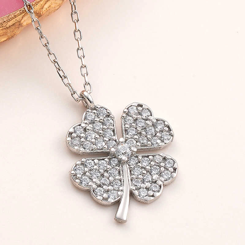 Silver Four Leaf Clover Women’s Necklace