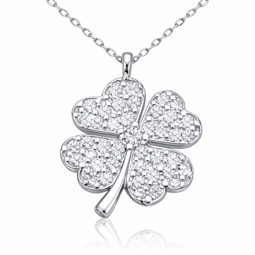 Silver Four Leaf Clover Women's Necklace