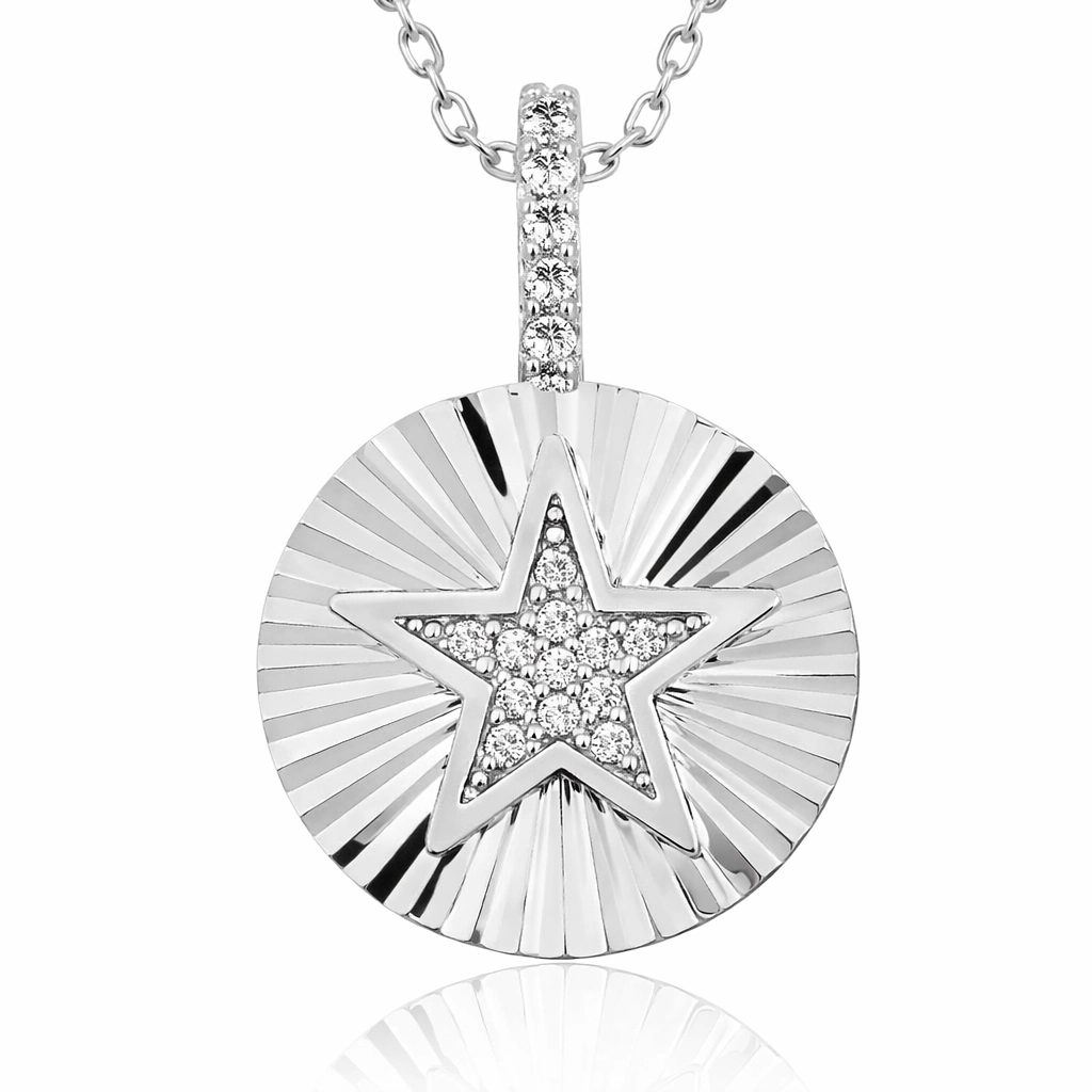 Silver Ruffle Star Women’s Necklace