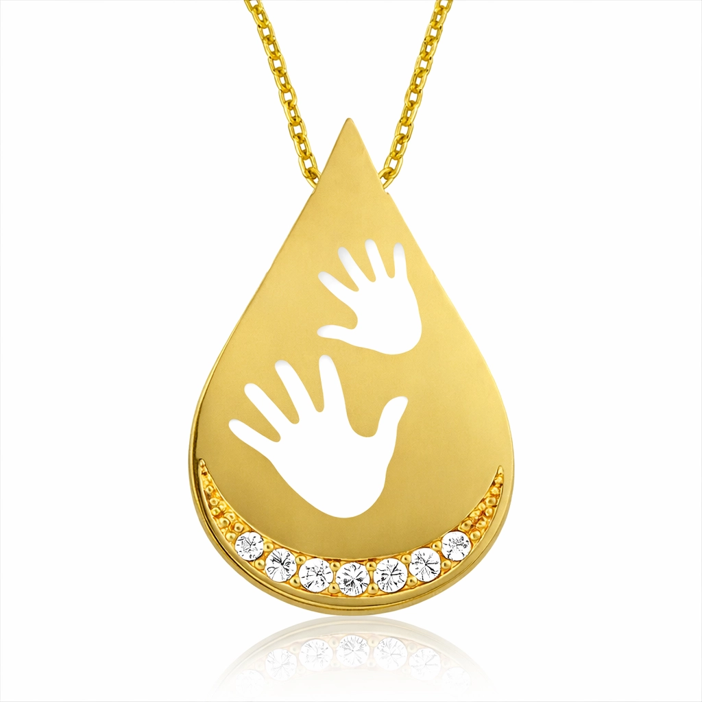 Silver Gold Baby Hands Women’s Necklace