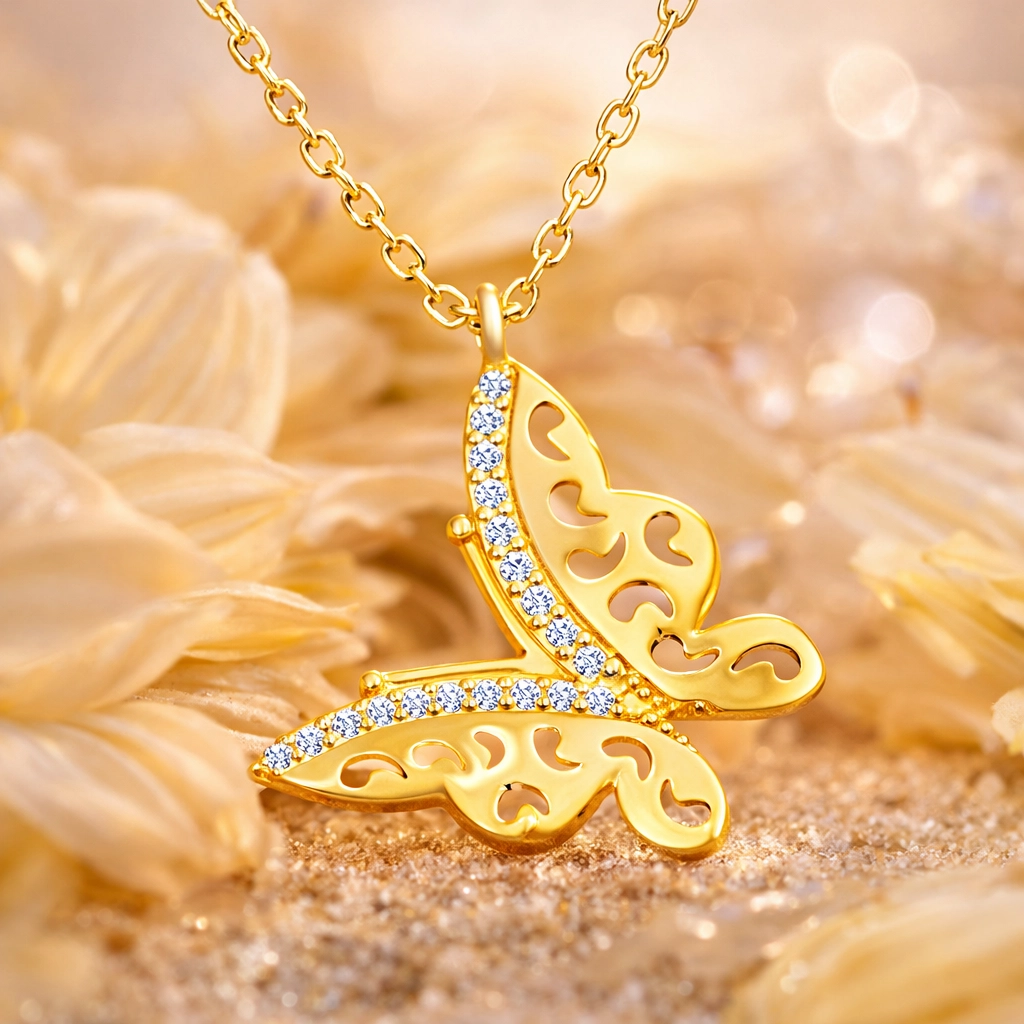Silver Gold Butterfly Women’s Necklace