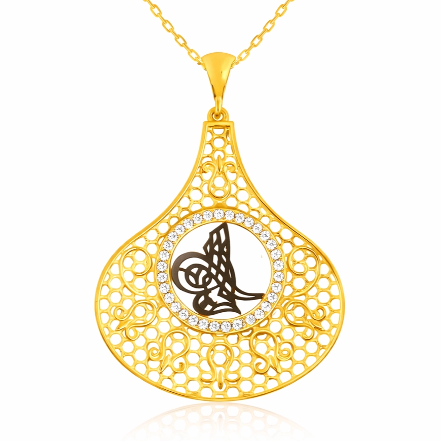 Silver Gold Tughra Women’s Necklace