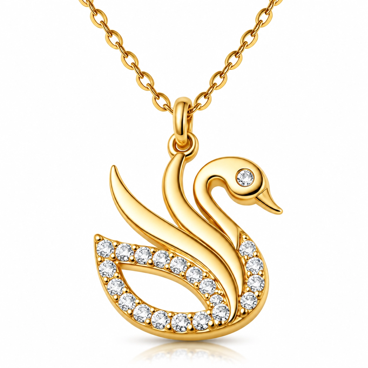 925 Sterling Silver Elegant Swan Necklace for Women