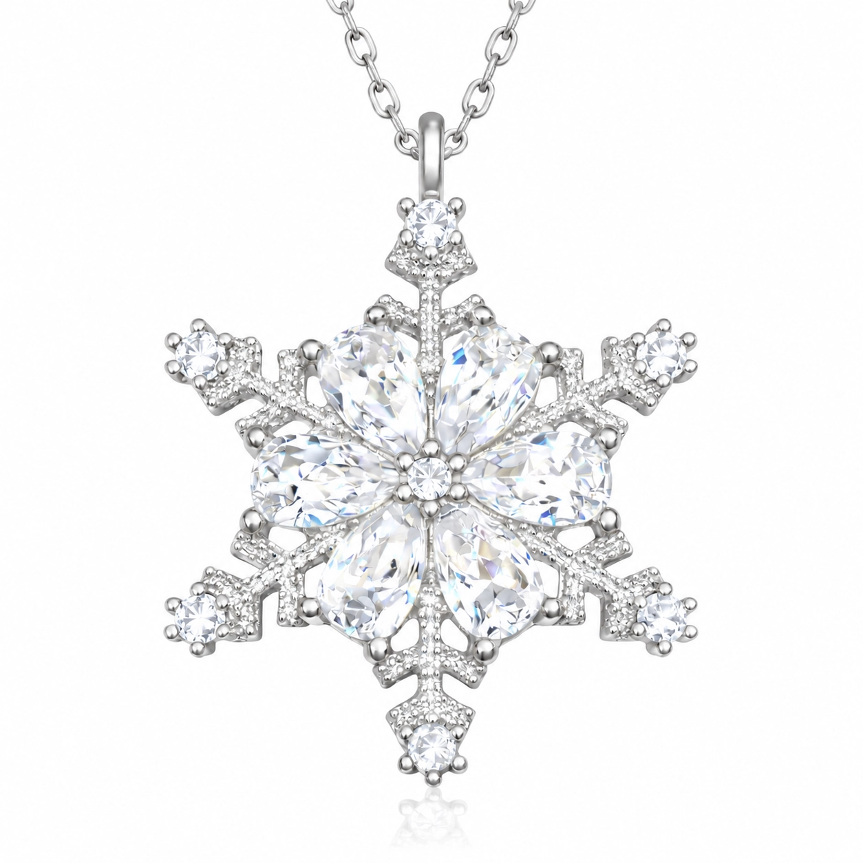 Silver Snow Flower Women’s Necklace