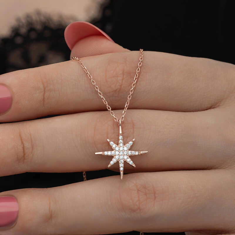 Silver Rose North Star Women’s Necklace
