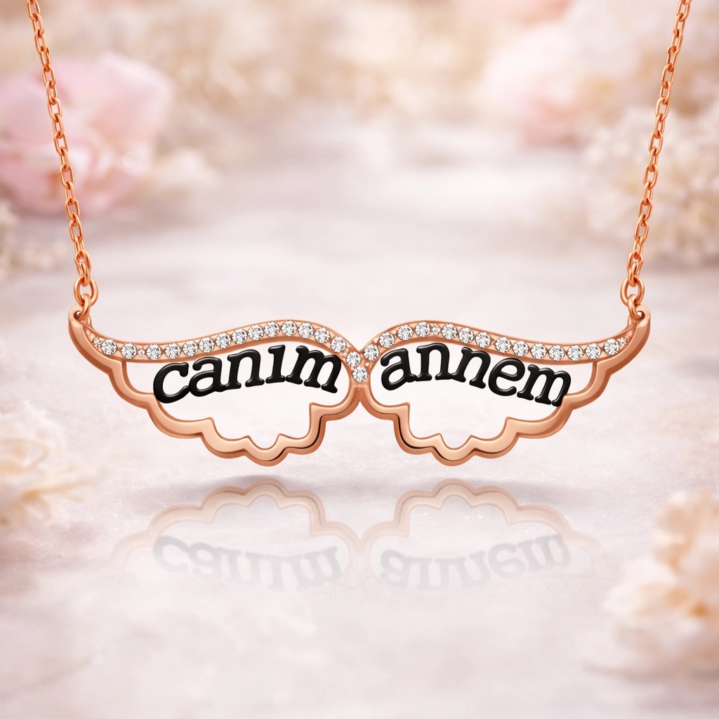 Silver Angel My Dear Mother Necklace
