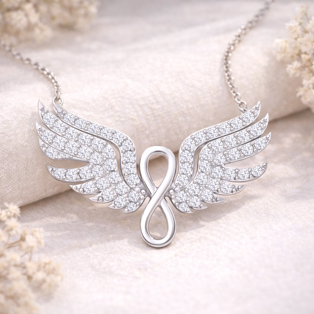 Silver Angel Wing Infinity Women’s Necklace