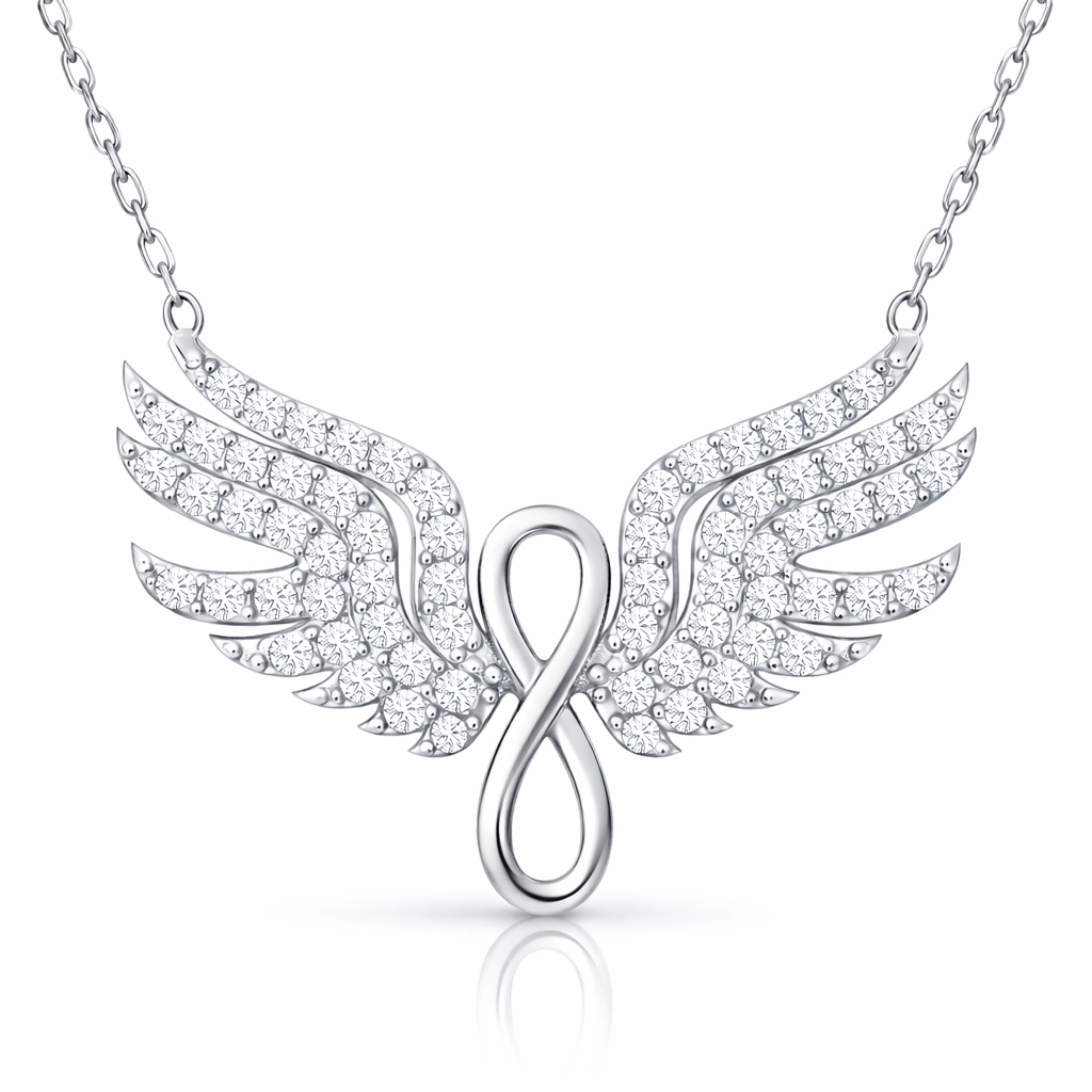 Silver Melek Wing Infinity Women's Necklace