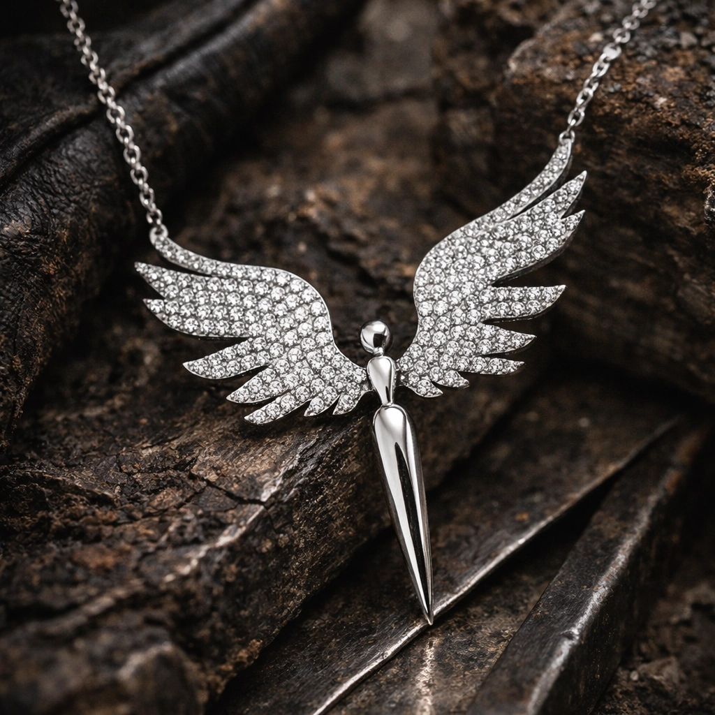 Silver Michael Angel Women’s Necklace
