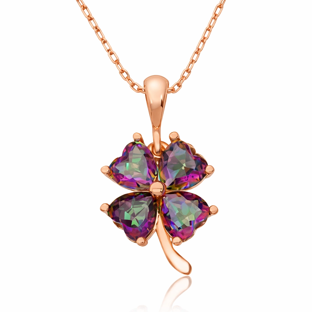 Silver Mystic Topaz Clover Necklace