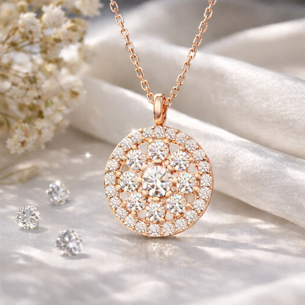 Silver Rose Flower Women’s Necklace