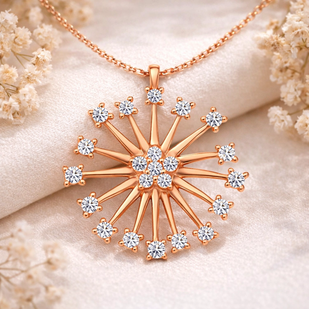 Silver Rose Flower Women’s Necklace