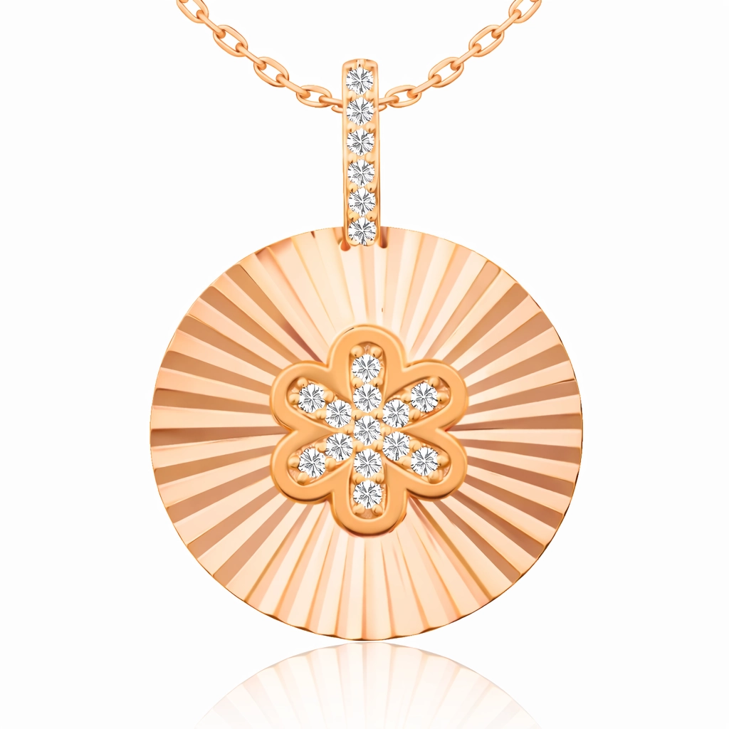 Silver Rose Ruffle Flower Women’s Necklace