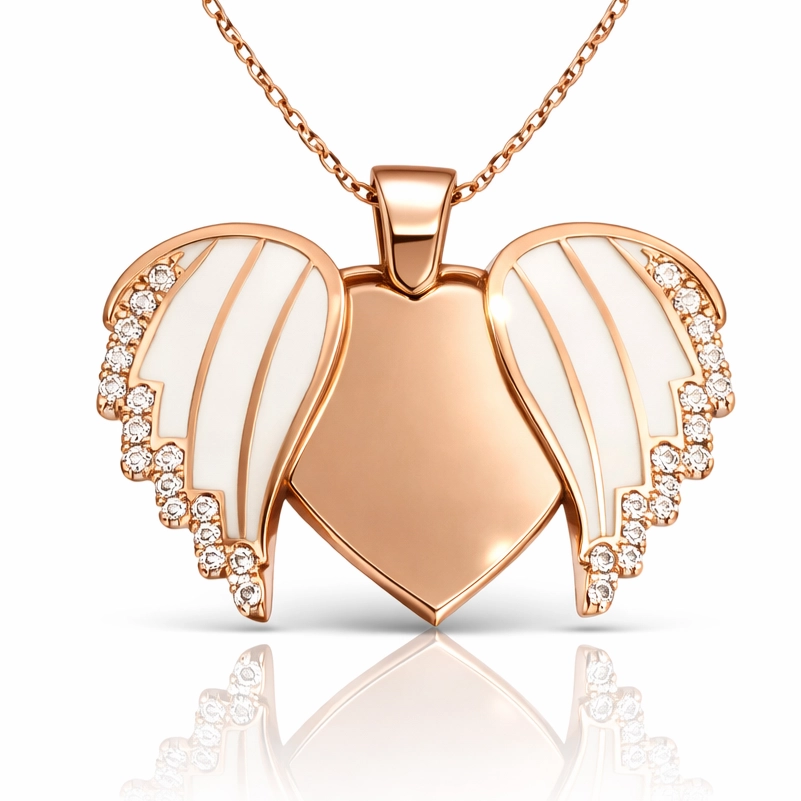 Silver Rose Heart Name Necklace for Women