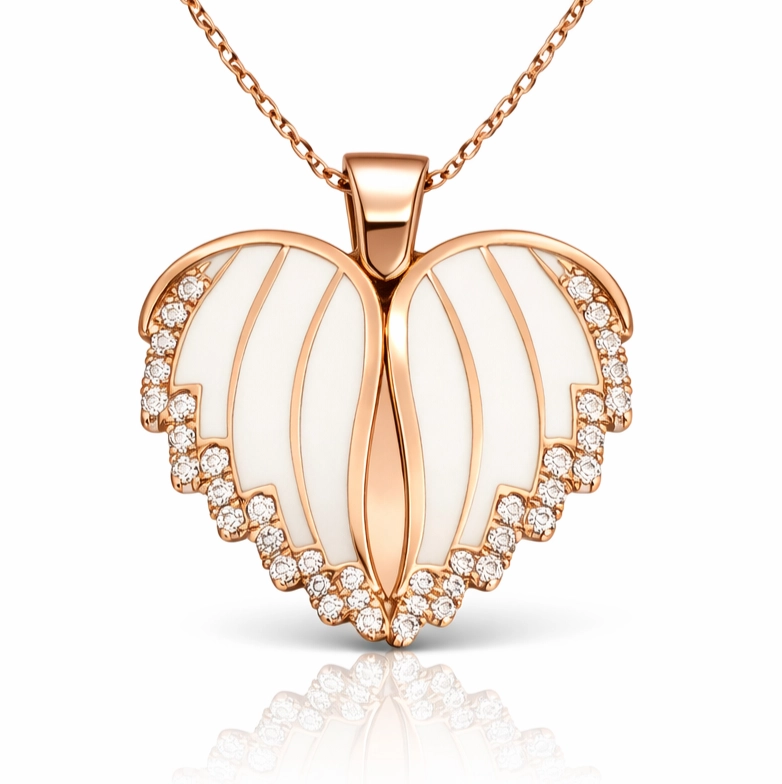 Silver Rose Heart Name Necklace for Women
