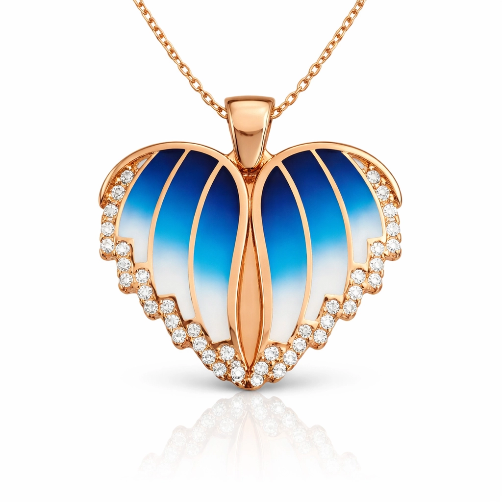 Silver Rose Heart Name Necklace for Women