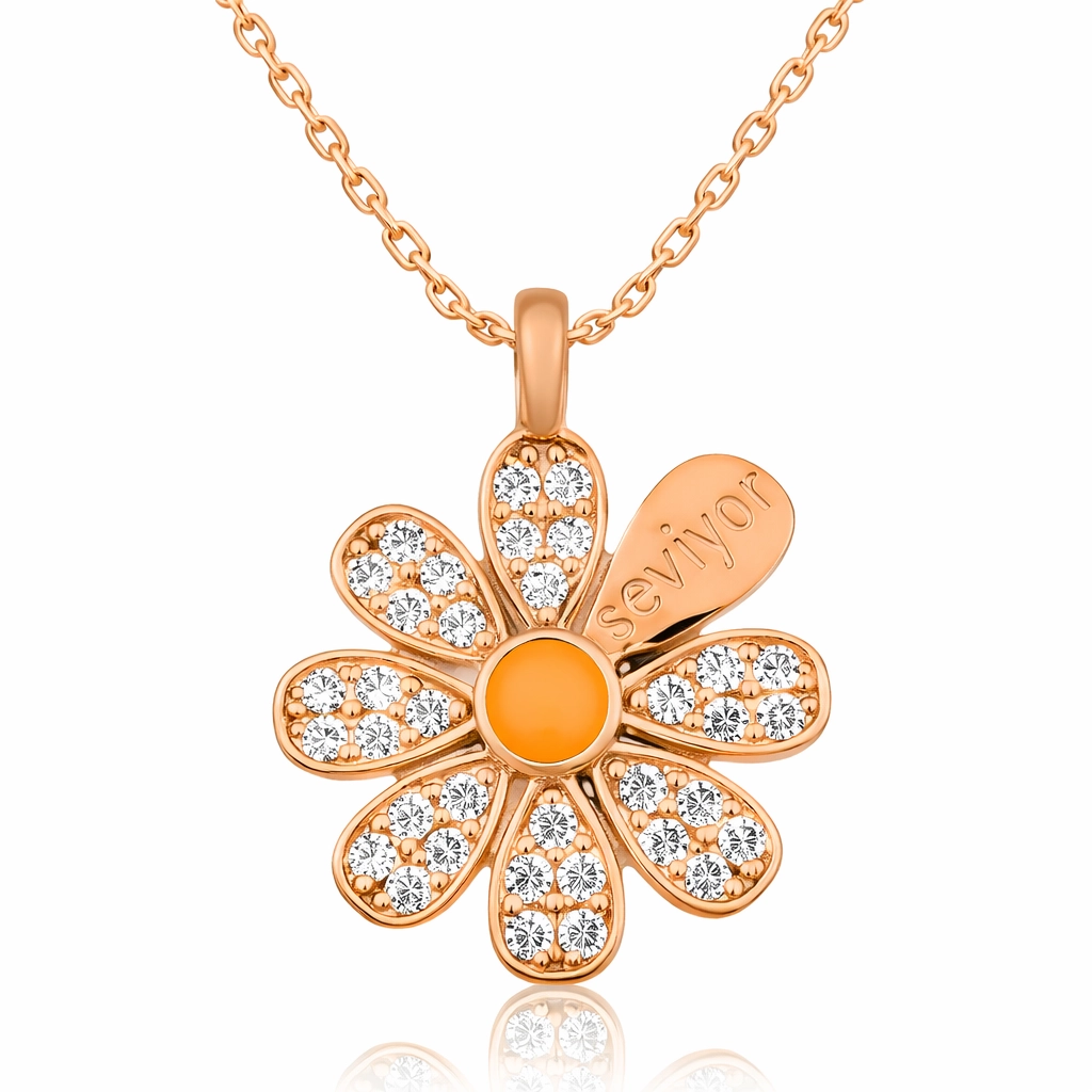 Silver Rose Daisy Loves Women’s Necklace