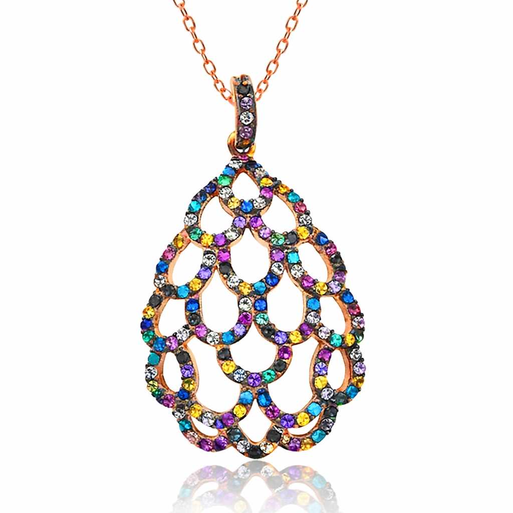 Silver Rose Colored Women’s Necklace